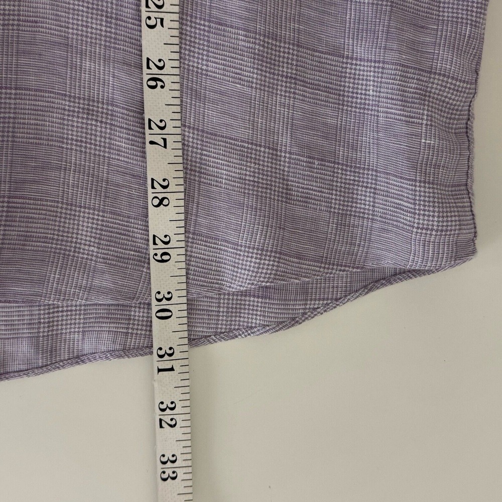 UNTUCKit Button Down Shirt Plus 2XL Torontel Regular Fit Purple Plaid Linen - Picture 14 of 14